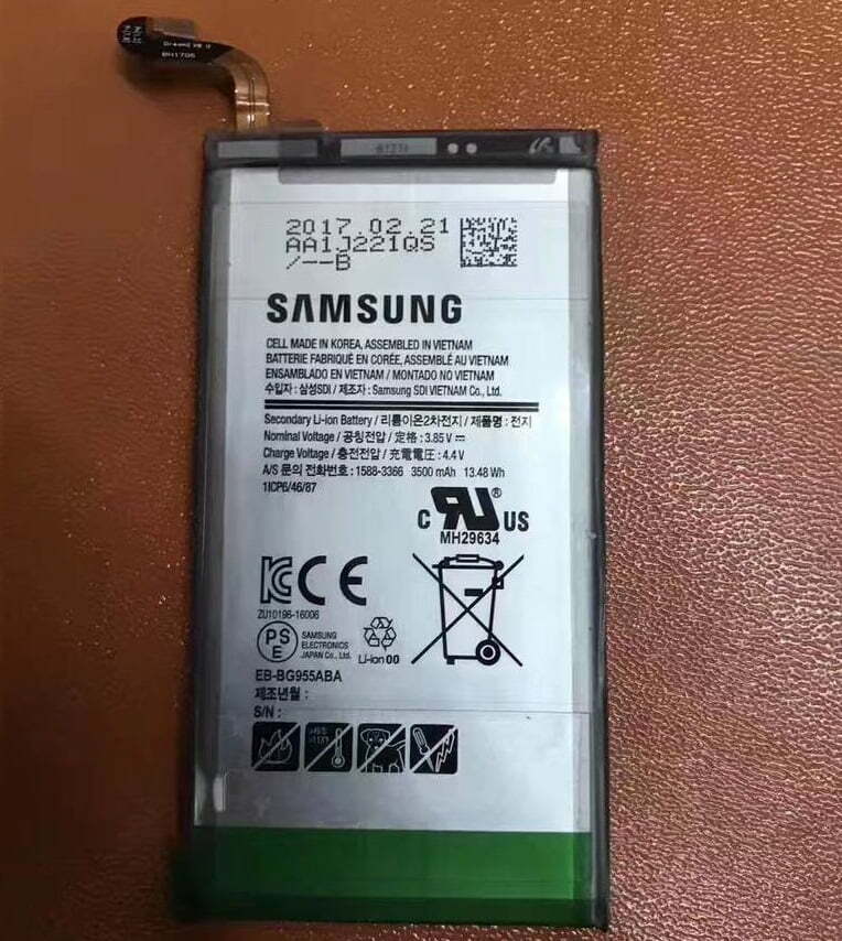 Samsung Galaxy S8 Plus cep telefonda kullanılacak batarya