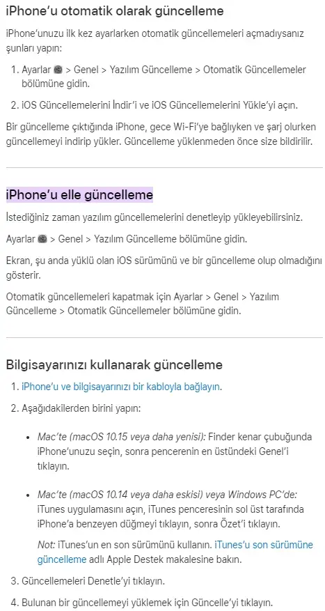 iPhone Guncelleme Dogrulanamadi Hatasi 3