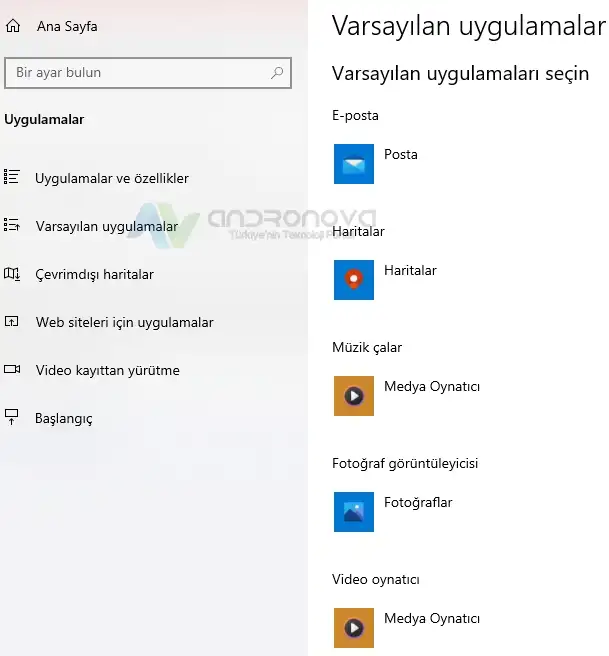 Windows 11 Varsayilan Uygulamalar 3