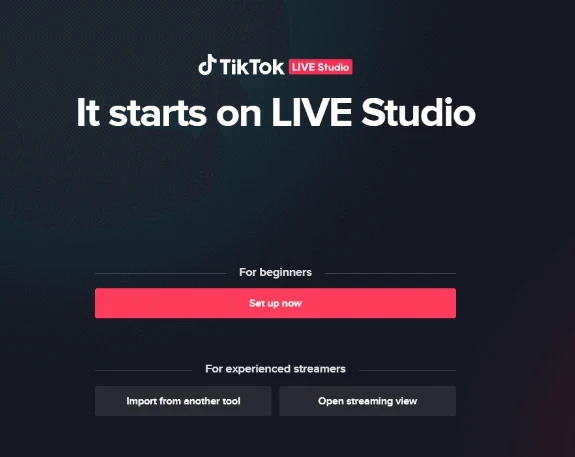 TikTok LiVE Studio page not available 2