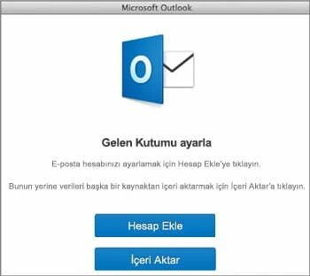 Mac Outlook E posta Kurulumu 1